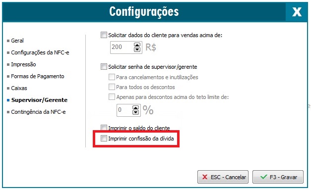 Compufour junho 2nd, 2025 Neste tópico serão apresentados os conteúdos quanto o menu Configurações ou também conhecido como Menu Supervisão.