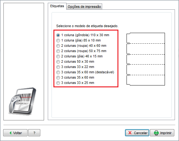 Compufour maio 29th, 2025 O programa Clipp Store possui um assistente que permite a impressão de etiquetas de bobina. As etiquetas devem ser impressas no módulo de estoque, através do menu Arquivo > Etiquetas > Bobina: