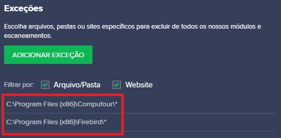 Compufour junho 2nd, 2025 Atenção: Os procedimentos abaixo foram elaborados com base em informações disponibilizadas pelo Suporte do próprio Antivírus. Em caso de dúvidas consulte um técnico especializado. 