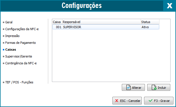 Compufour junho 2nd, 2025 Neste tópico serão apresentados os conteúdos quanto o menu Configurações ou também conhecido como Menu Supervisão.
