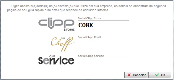 Compufour julho 19th, 2025 - Clicar no menu Atualização e em seguida na opção Informar Seriais ao sistema, conforme a imagem abaixo;