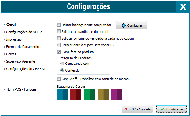 Compufour junho 4th, 2025 Antes de iniciar as vendas através do SAT, no primeiro acesso ao sistema é necessário realizar suas Configurações (F10). 