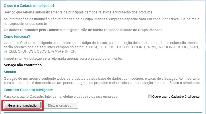 Compufour junho 4th, 2025 É disponibilizada de forma gratuita a geração do arquivo de simulação, onde será gerado um laudo dos itens cadastrados no estoque com tributação incorreta.