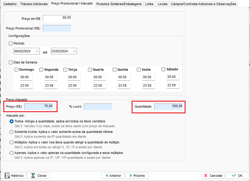 Compufour junho 1st, 2025 O Clipp possui um recurso que permite cadastrar produtos com 3 tabelas de preço, sendo o Preço em R$, Preço de Atacado e Preço Promocional. Essa configuração é realizada no próprio item.