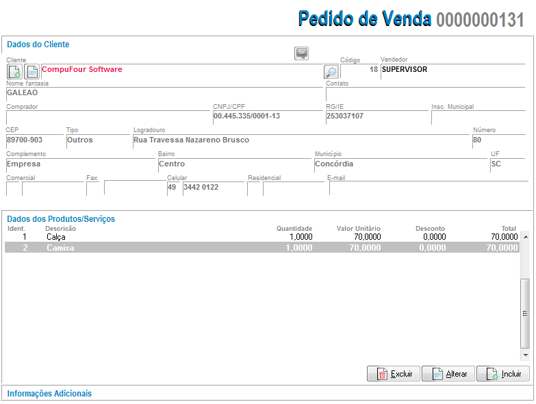 Compufour junho 1st, 2025 Nesse fluxo, o cliente pede o condicional dos itens mas acaba preferindo ficar com apenas parte dos itens, então é feita a devolução parcial;