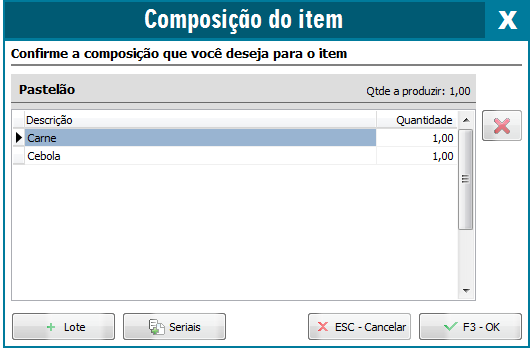 Compufour junho 4th, 2025 O sistema permite realizar a composição automática, ou seja, ao vender um item composto com quantidade maior que a disponível em estoque, o sistema irá realizar a composição automática do mesmo.