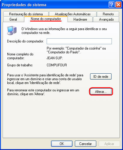 Compufour julho 17th, 2025 Para alterar o Nome do Computador siga os procedimentos abaixo: