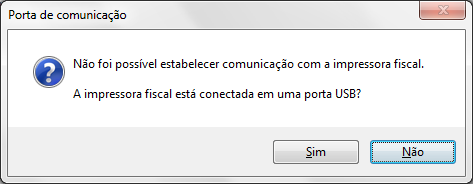 Compufour maio 31st, 2025 Ao abrir o ECF e o mesmo não encontrar comunicação com a impressora, será solicitado se a mesma está conectada na porta USB, se estiver, confirme clicando em SIM e abra novamente o sistema.