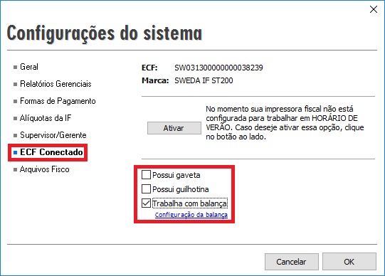 Compufour junho 1st, 2025 Antes de iniciar as vendas no Emissor de Cupom Fiscal é recomendado verificar algumas opções para o uso do sistema. Para isto, pressione F10 (Supervisão) > Configurações > Configurações do programa. 