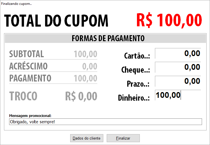 Compufour junho 1st, 2025 Antes de iniciar as vendas no Emissor de Cupom Fiscal é recomendado verificar algumas opções para o uso do sistema. Para isto, pressione F10 (Supervisão) > Configurações > Configurações do programa. 