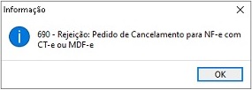 Compufour junho 6th, 2025 Ao tentar efetuar o cancelamento da nota fiscal eletrônica é retornada a mensagem: