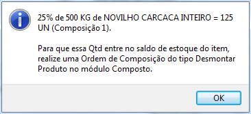 Compufour junho 4th, 2025 A composição em percentual surgiu para auxiliar pontualmente clientes que possuem o ramo de atividade Açougue, será muito mais fácil realizar os lançamentos pois toda carcaça (por ex) tem X% de cada peça, aqui serão lançados os percentuais, então não é necessário relançar a ordem de composição toda vez, basta criar novamente a composição com a quantidade total da carcaça entrante.