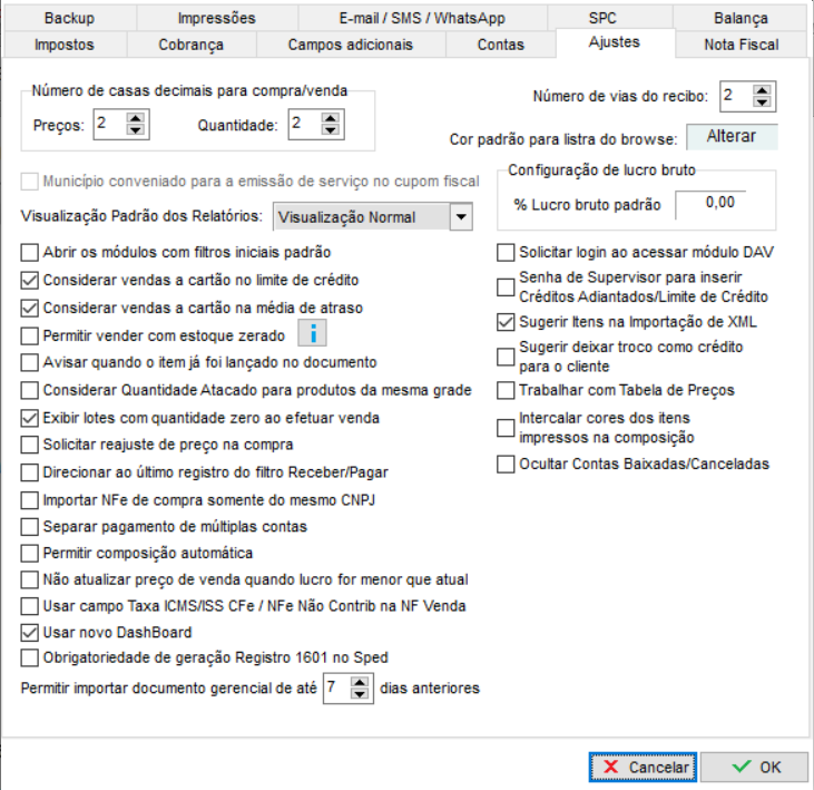 Compufour junho 2nd, 2025 Abaixo estarão listadas as funções das principais configurações disponíveis no sistema Clipp Store.