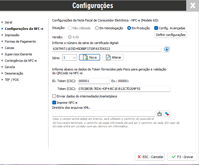Compufour junho 2nd, 2025 Neste tópico serão apresentados os conteúdos quanto o menu Configurações ou também conhecido como Menu Supervisão.