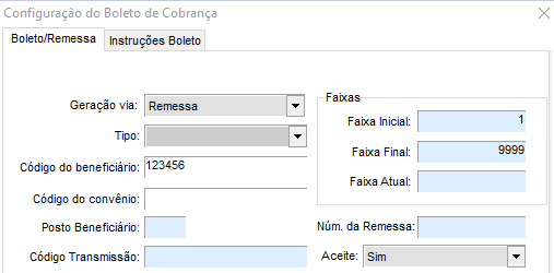 Compufour junho 1st, 2025 Configuração de Boleto de Cobrança - SICREDI