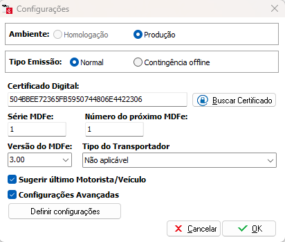 Compufour junho 3rd, 2025 Emissão do MDF-e em Contingência (offline), para ativar a contingência acesse o caminho abaixo: