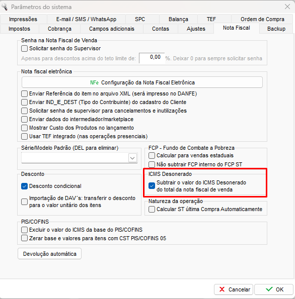 Compufour junho 4th, 2025 A desoneração de ICMS trata-se de um benefício que “abate” o recolhimento do ICMS dispensado através de operações de isenção ou redução na base de cálculo do ICMS, conforme determinação do Estado, portanto, aplica-se apenas a Não Optantes do Simples Nacional.