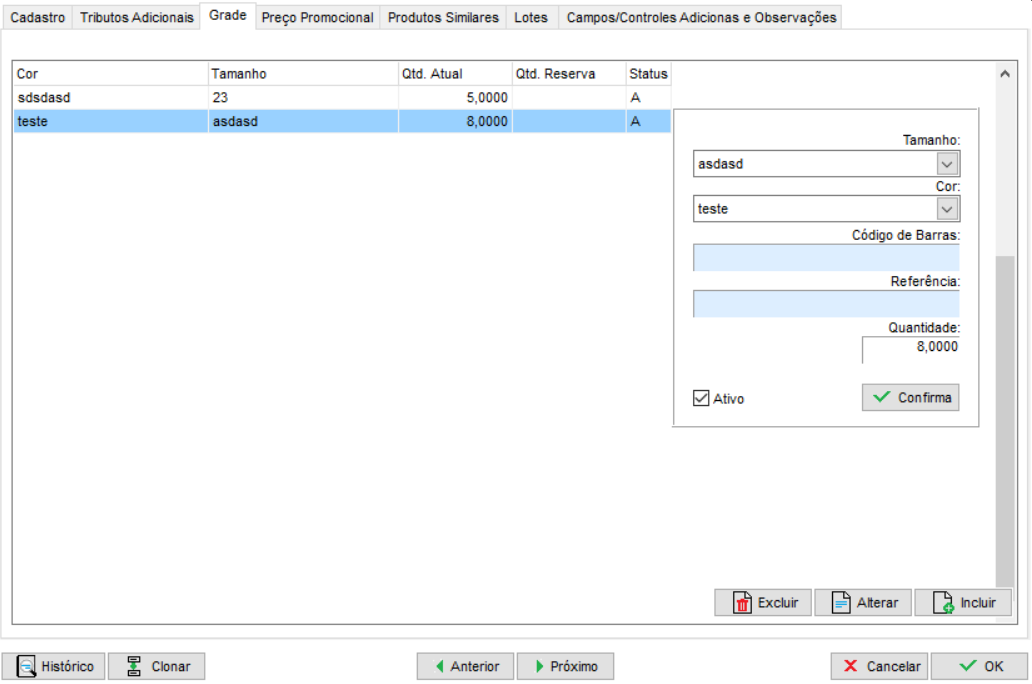 Compufour junho 2nd, 2025 Cadastrando um produto com controle de Grade