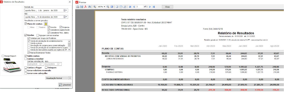 Compufour junho 4th, 2025 Este relatório é propriamente para visualizar os resultados (em valores) atingidos pela empresa durante o período informado.