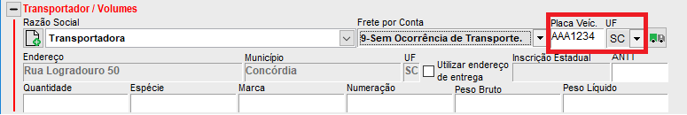 Compufour maio 29th, 2025 Ao emitir uma NFe com os dados de placa e UF da placa da transportadora poderá ocorrer a mensagem: