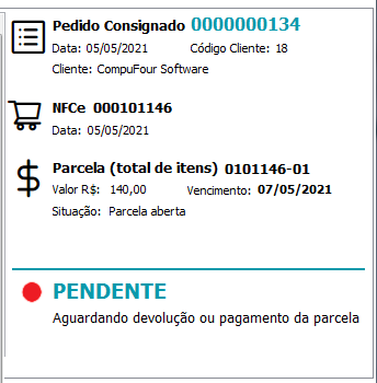 Compufour junho 4th, 2025 Nesse fluxo, o cliente pede o condicional dos itens, ficará com todos eles mas deseja alterar a forma de pagamento inicial.